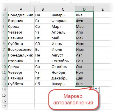 Автозаполнение ячеек по шаблону