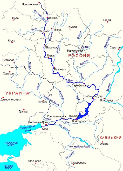 Водосборный бассейн и притоки Реки Дон