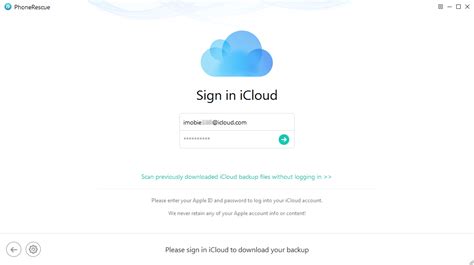 Войдите в свою учетную запись iCloud