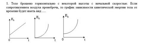 Зависимость кинетической энергии от скорости