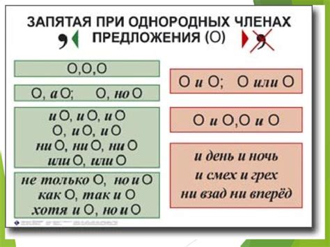 Запятая при однородных членах