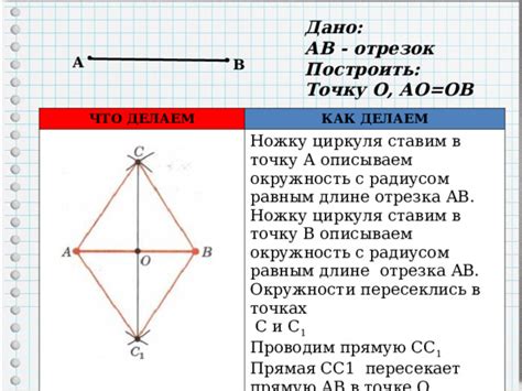 Инструкция по делению отрезка пополам