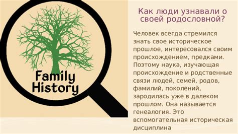 Историческая ценность родословной