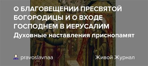 Наставления и духовные уроки от Пресвятой Богородицы