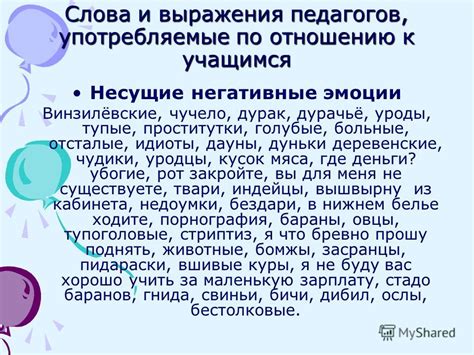 Негативные слова и выражения