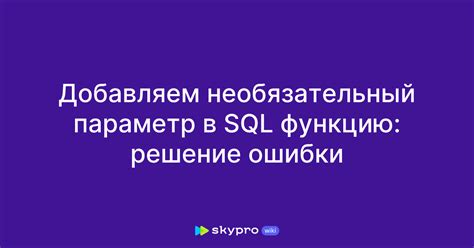 Необязательный параметр в программировании