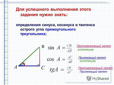 Определение синуса и косинуса