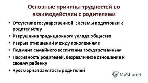 Основные причины трудностей