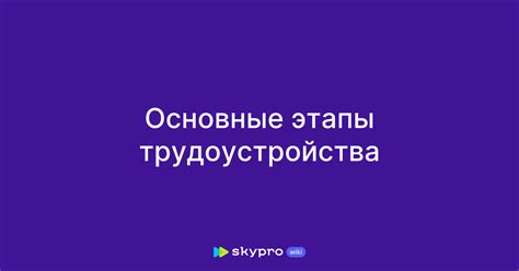 Основные этапы трудоустройства: как успешно найти работу