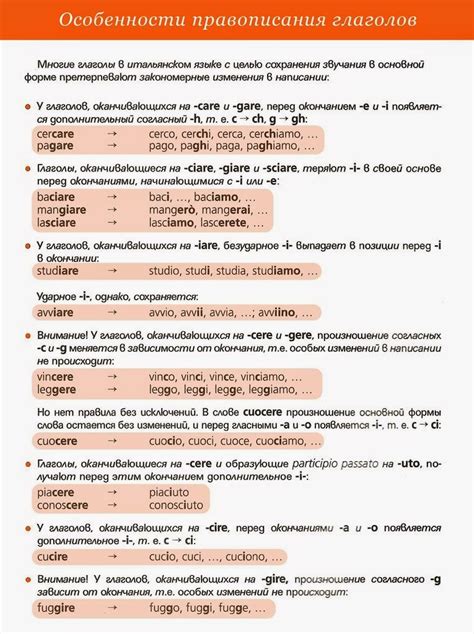 Особенности в правописании