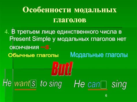 Особенности использования глаголов настоящего времени в третьем лице единственного числа