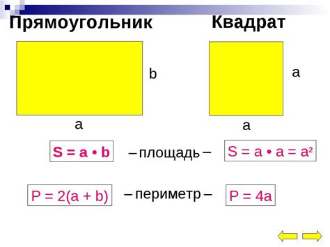 Периметр и площадь квадрата