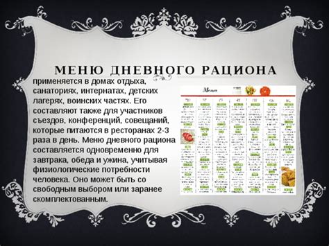 Планируйте меню, учитывая потребности организма