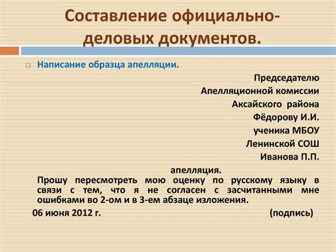 Подготовка документов для апелляции