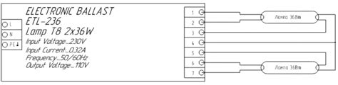 Подключение проводов к ЭПРА 2x36