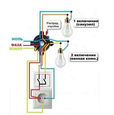 Подключение проводов к выключателю