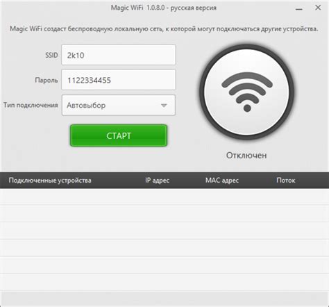 Подключение через беспроводную сеть Wi-Fi