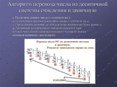 Подробный алгоритм перевода числа в двоичную систему