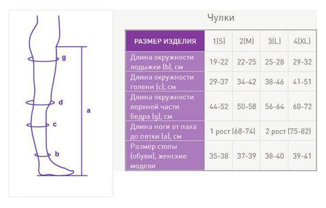 Правильно выберите размер чулков