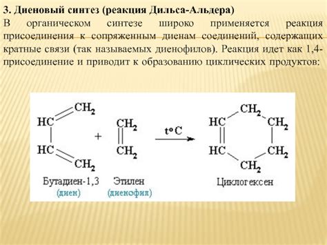 Применение реакций присоединения диенов в синтезе органических соединений