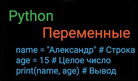 Примеры использования переменной в Python