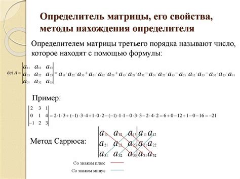 Примеры нахождения определителя