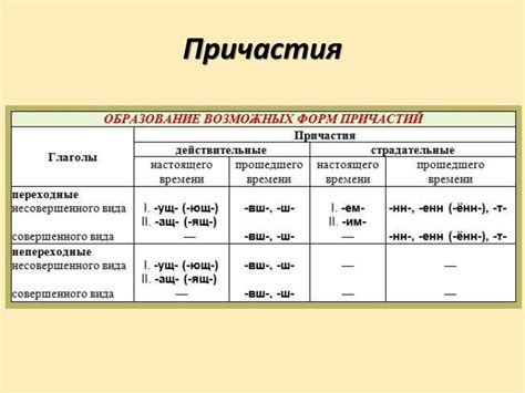 Примеры причастия 1 в русском языке