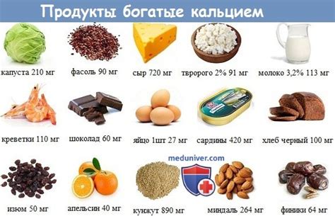 Продукты, богатые кальцием