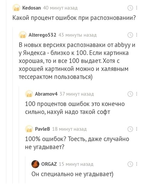 Процент ошибок