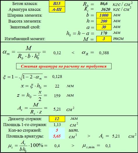 Расчет сечения по формуле