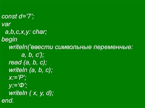 Символьные переменные (char)