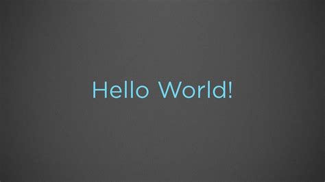 Создание первой программы: "Hello, World!"