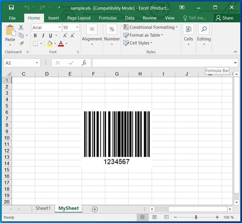 Создание штрих-кода в Excel 2022