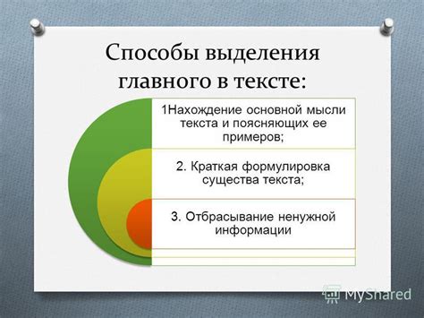 Техники выделения основной информации в сообщениях