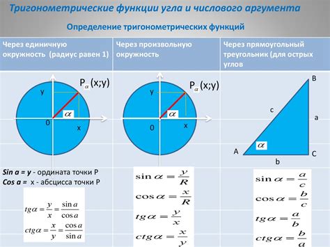 Тригонометрический способ нахождения угла