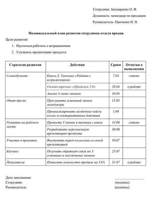 Участие в разработке планов развития и совершенствования работы отдела