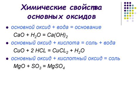 Химические свойства К2О