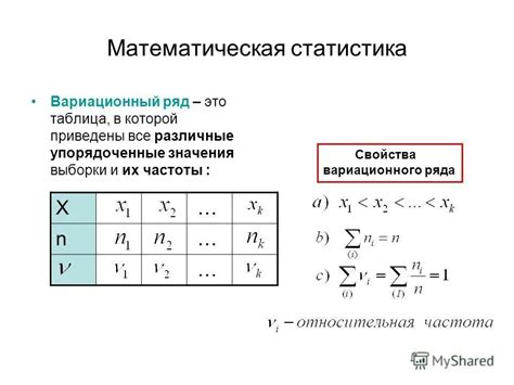 Что такое вариационный ряд