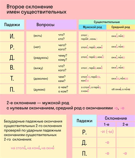 Что такое существительные 1 склонения?