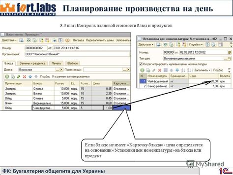 Шаг 2: Планирование блюд