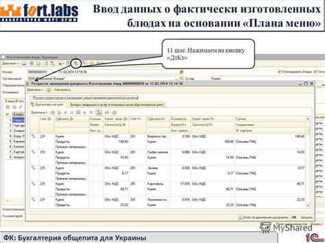 Шаг 5: Ввод данных о блюдах